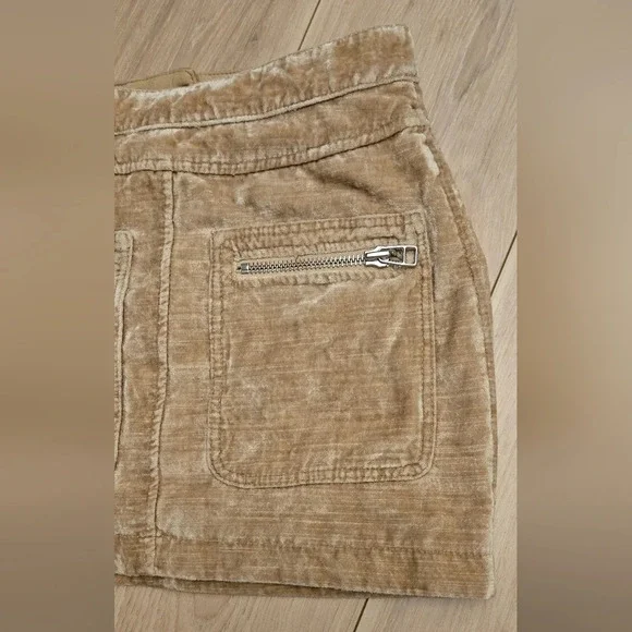 Free People Dust to Dust Crushed Velvet Fall Mini Skirt Creamy Tan - Picture 7 of 8